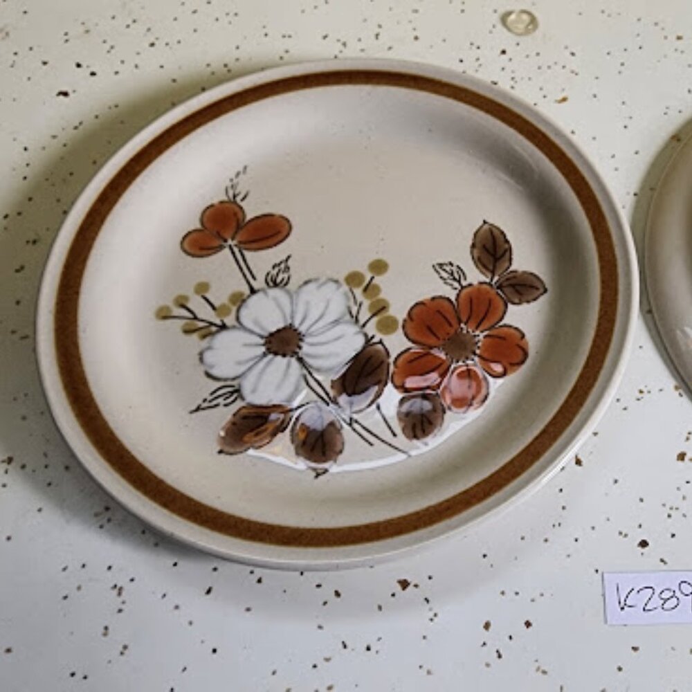 Pair of Highland Florals Collection Stoneware Mountain Floral Dinner Plates